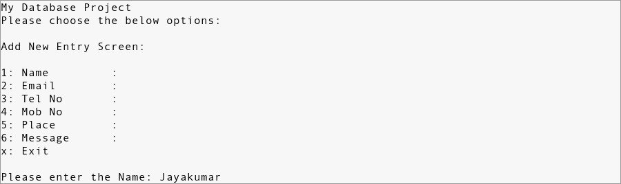 database_3 Linux Shell Scripting Projects for Beginners | Address Database | Project Output - 3