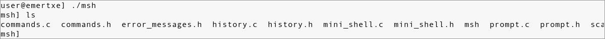 msh_1 Linux Internals Projects for Beginners - Mini Linux Shell Project - Output 1