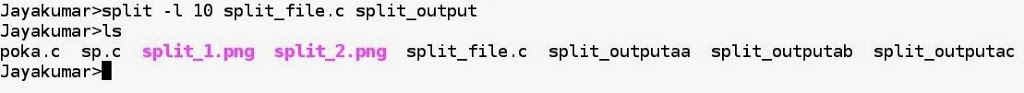 Split command to organize C files